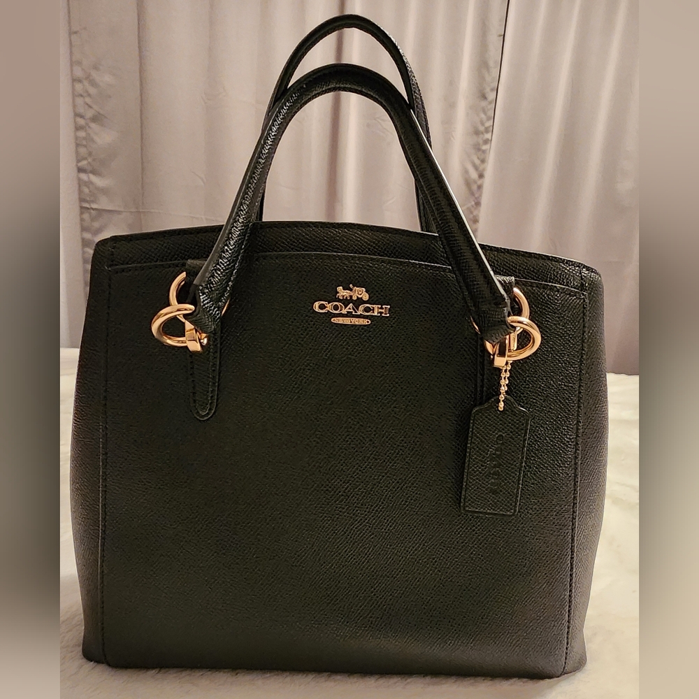 Coach Black Leather Tote Bag